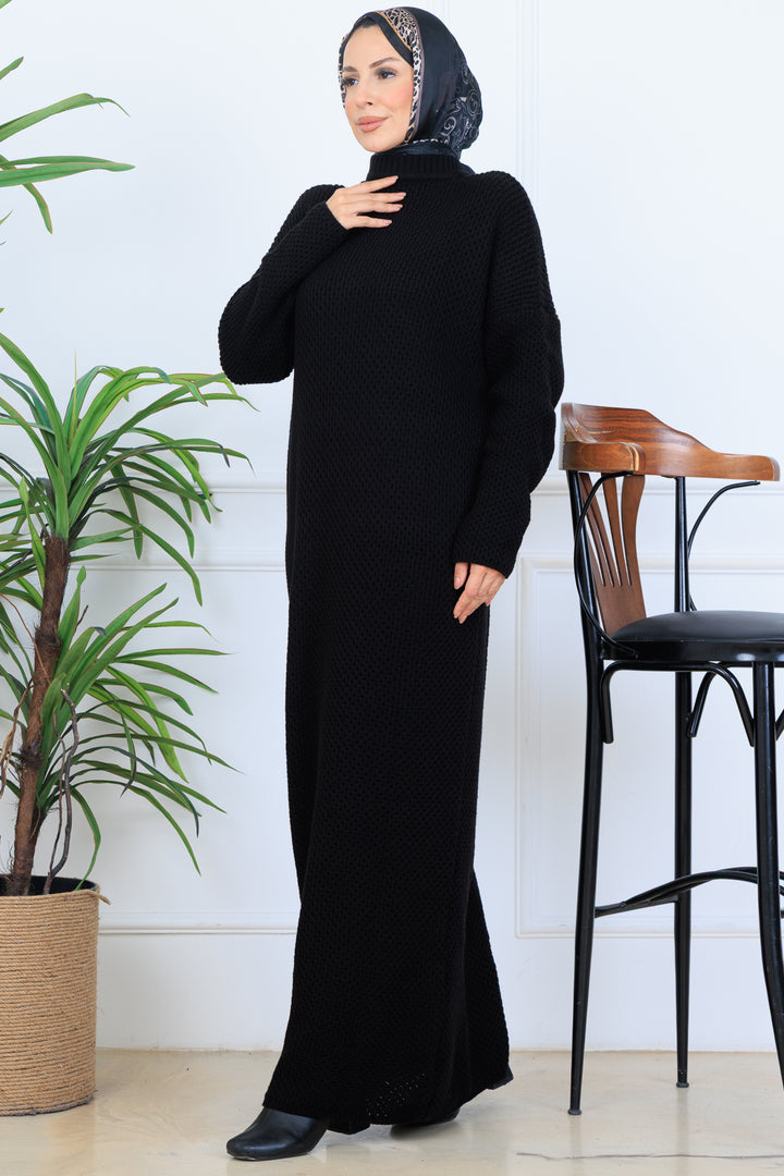 BNG Women Örgülü Triko Elbise N7074 Siyah - Tucson