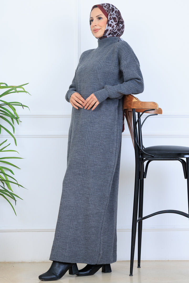 BNG Women Ribbed Knit Dress N7080 Anthracite - Brindisi