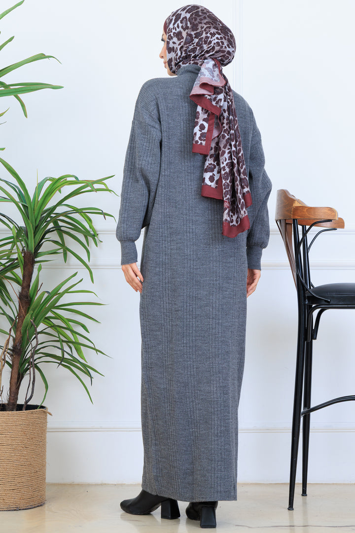 BNG Women Ribbed Knit Dress N7080 Anthracite - Brindisi