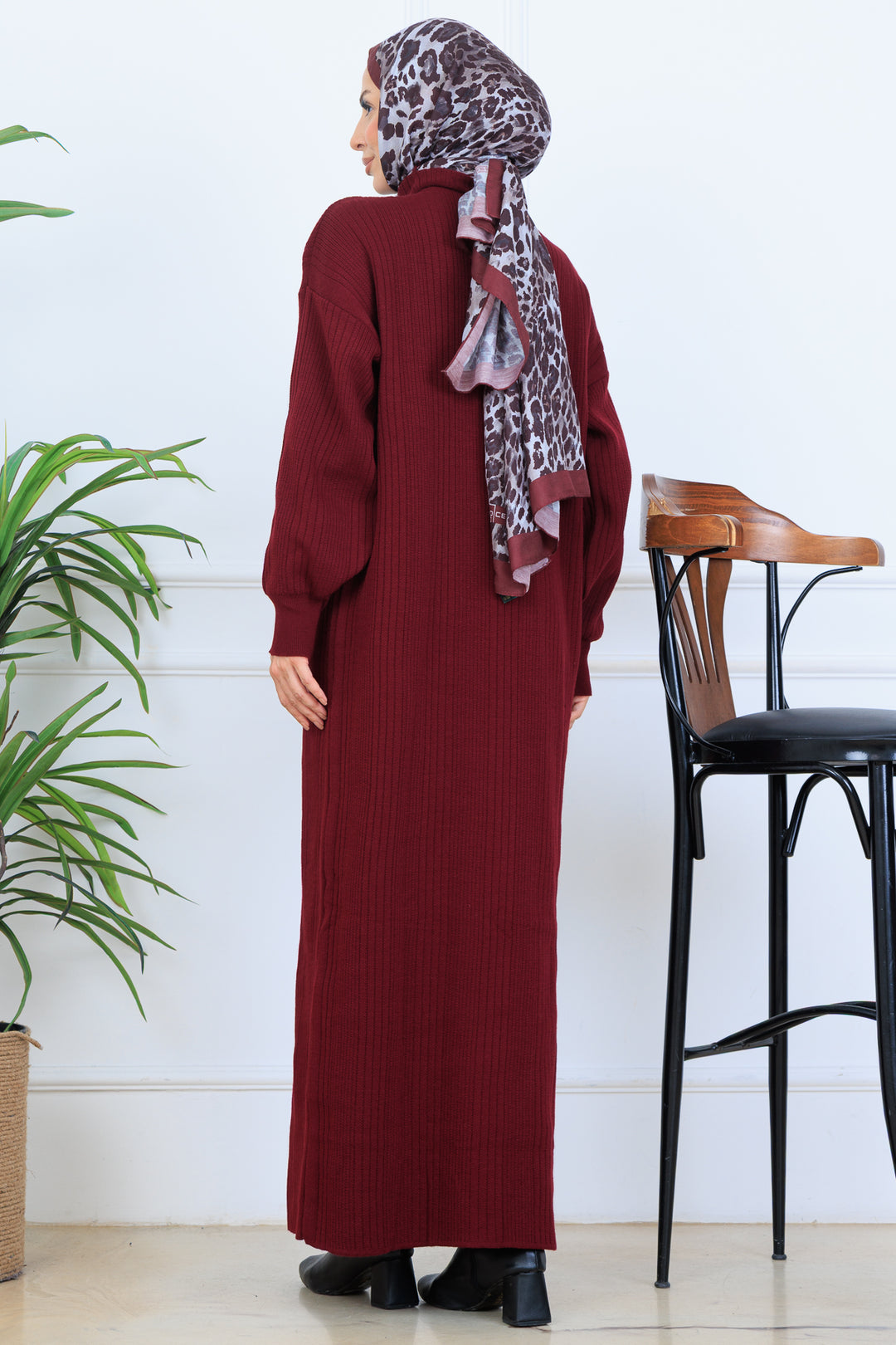 BNG Women Ribbed Knit Dress N7080 Burgundy - Houston