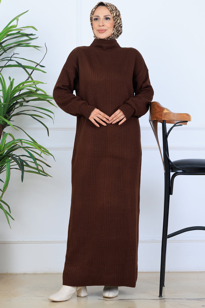 BNG Women Ribbed Knit Dress N7080 Brown - Chalco