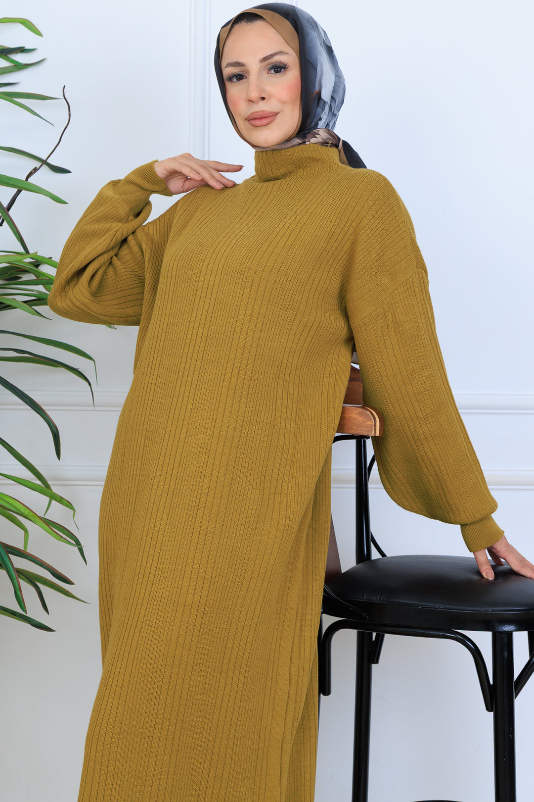 BNG Women Ribbed Knit Dress N7080 Olive Green - San Jacinto