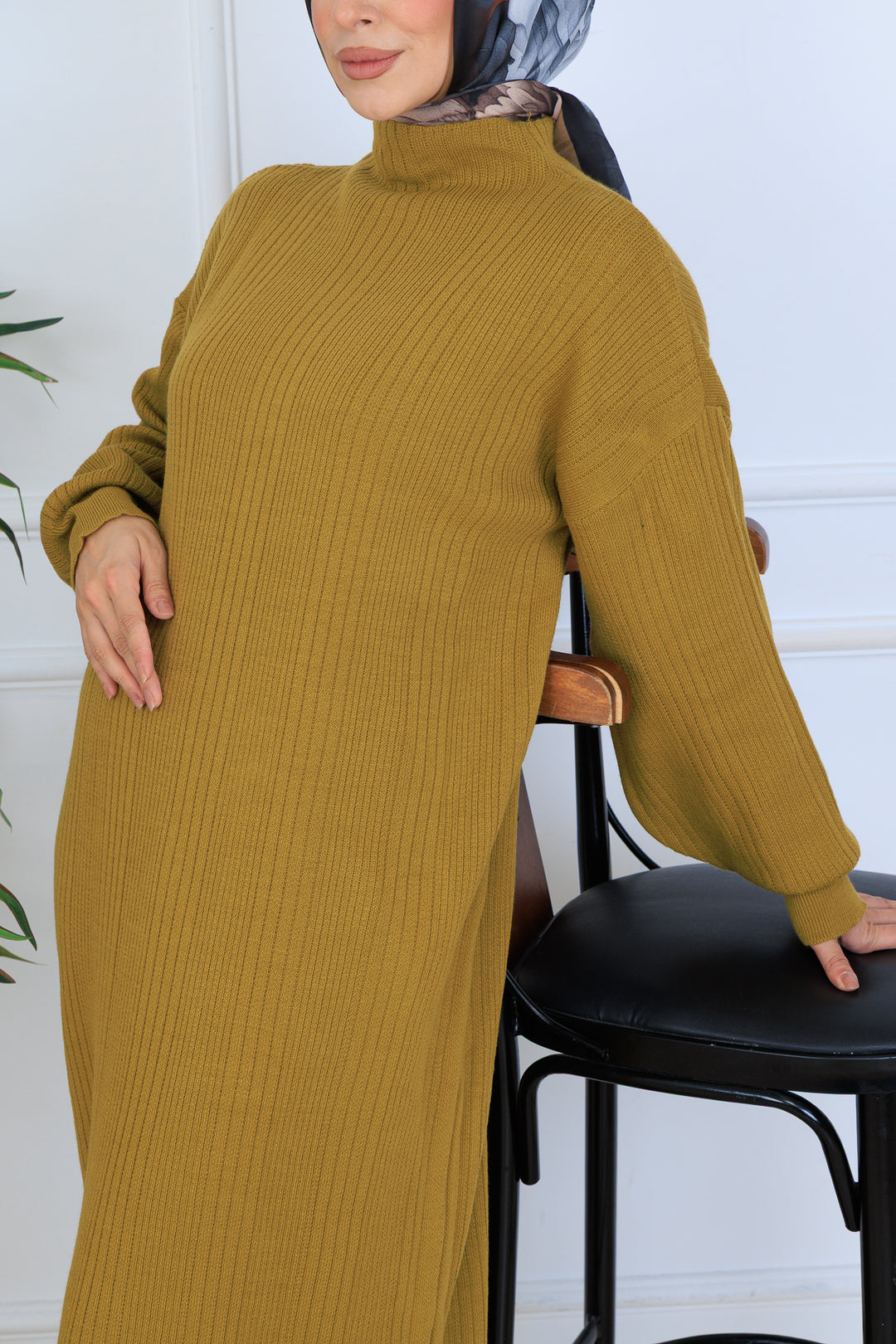 BNG Women Ribbed Knit Dress N7080 Olive Green - San Jacinto