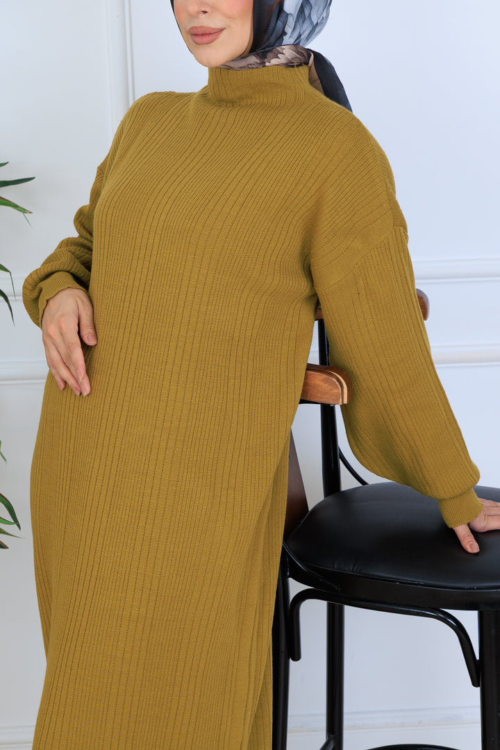 BNG Women Ribbed Knit Dress N7080 Olive Green - San Jacinto