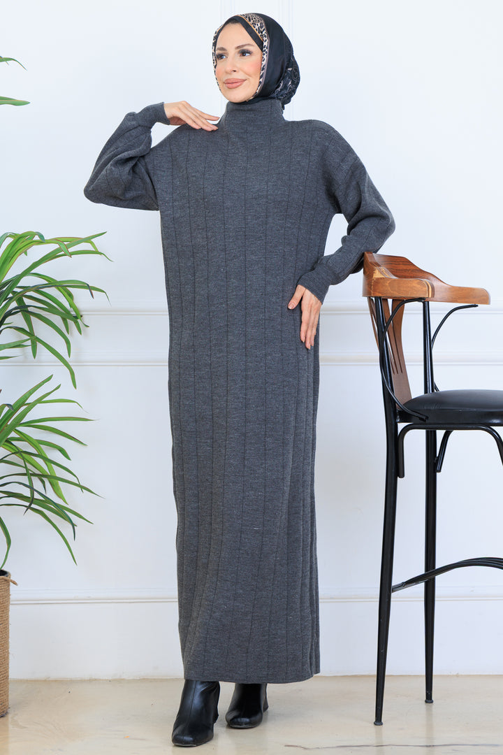 BNG Women Ribbed Knit Dress N7085 Anthracite - Calgary