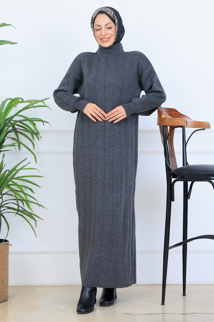 BNG Women Ribbed Knit Dress N7085 Anthracite - Calgary