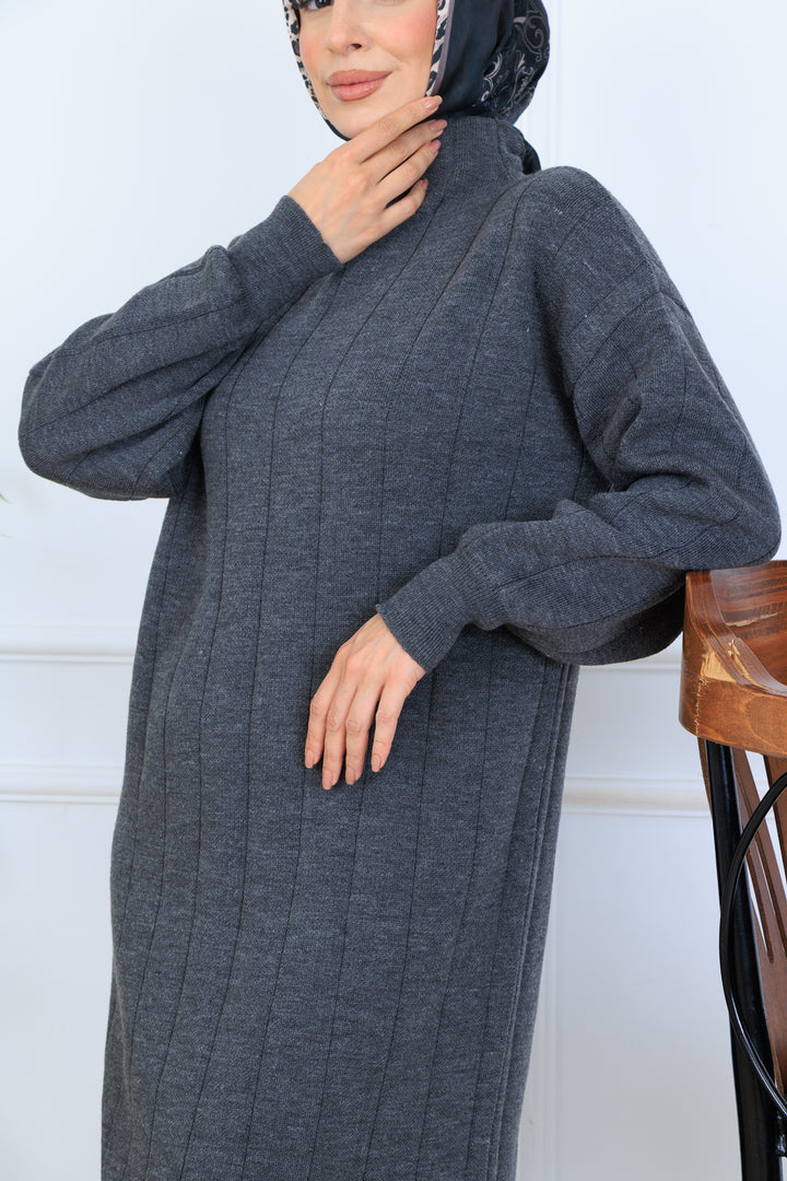 BNG Women Ribbed Knit Dress N7085 Anthracite - Calgary