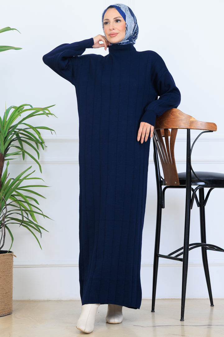 BNG Women Ribbed Knit Dress N7085 Navy - Chillum
