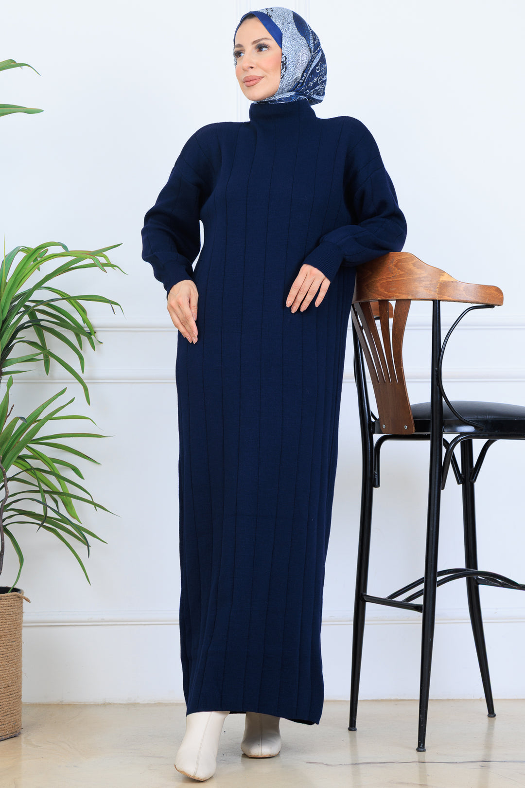 BNG Women Ribbed Knit Dress N7085 Navy - Chillum