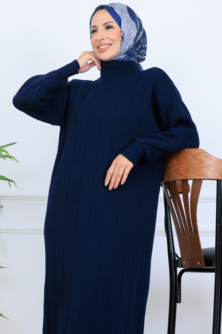 BNG Women Ribbed Knit Dress N7085 Navy - Chillum