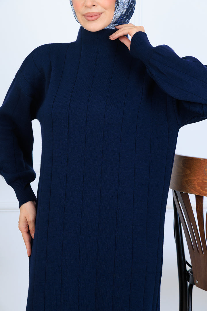 BNG Women Ribbed Knit Dress N7085 Navy - Chillum