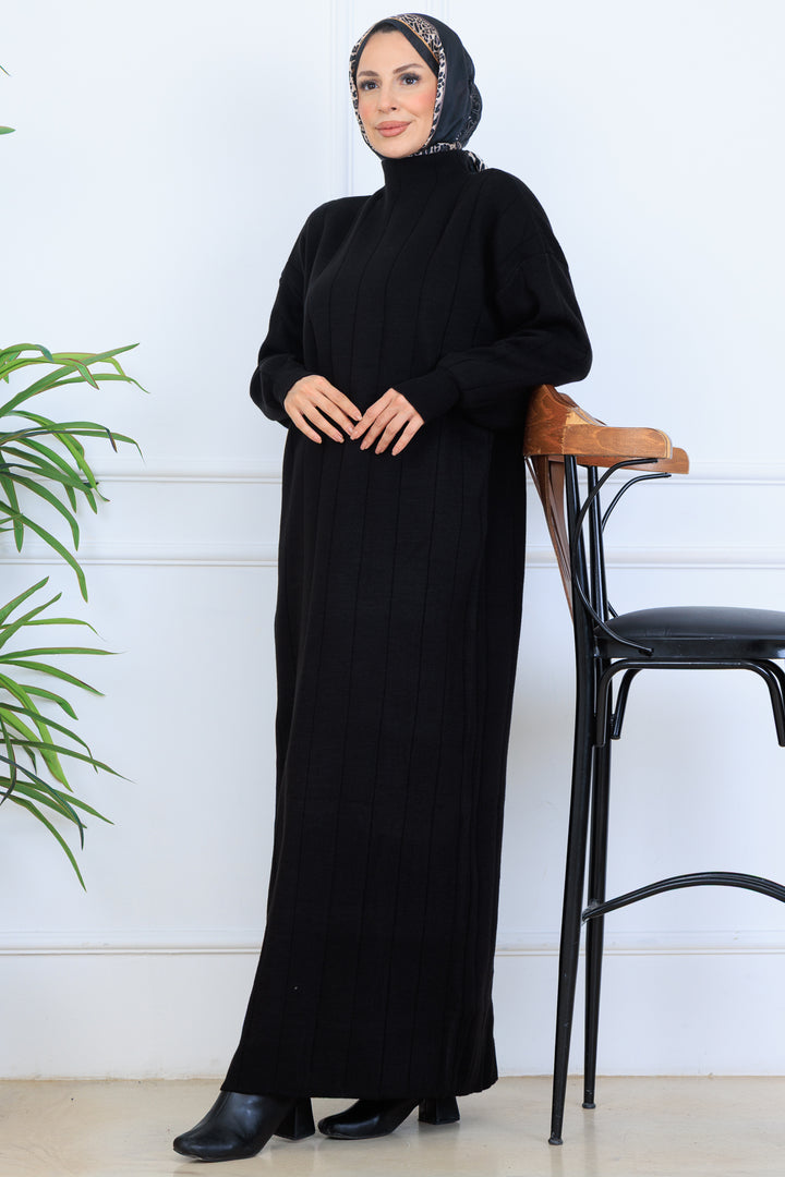 BNG Women Ribbed Knit Dress N7085 Black - Barneveld