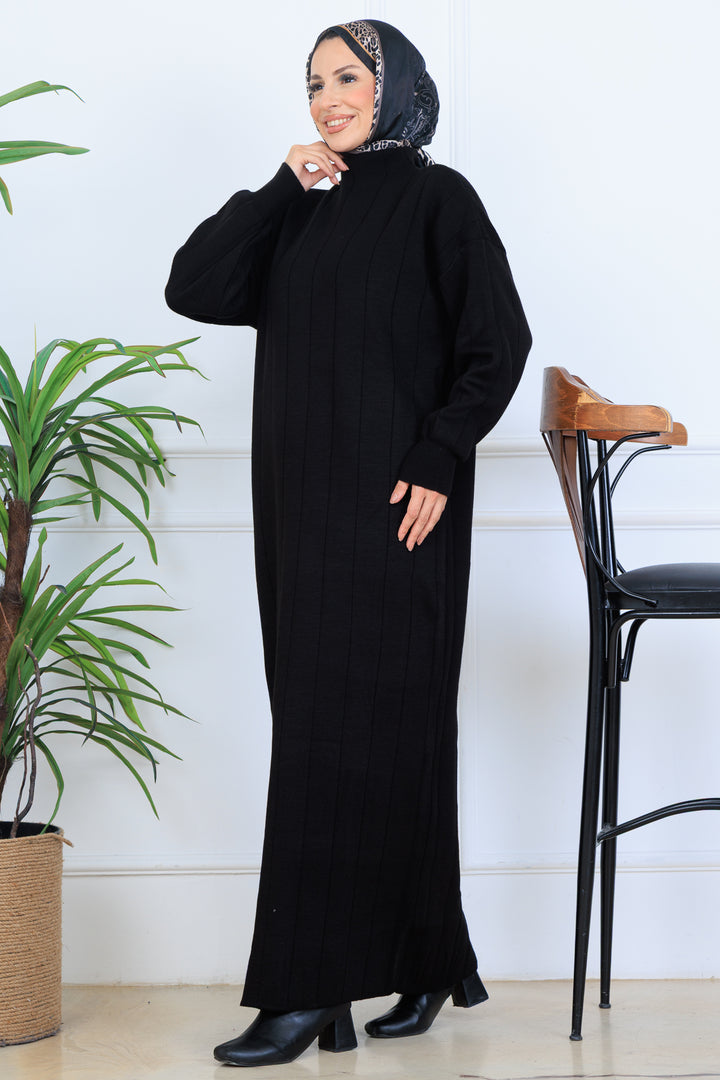 BNG Women Ribbed Knit Dress N7085 Black - Barneveld