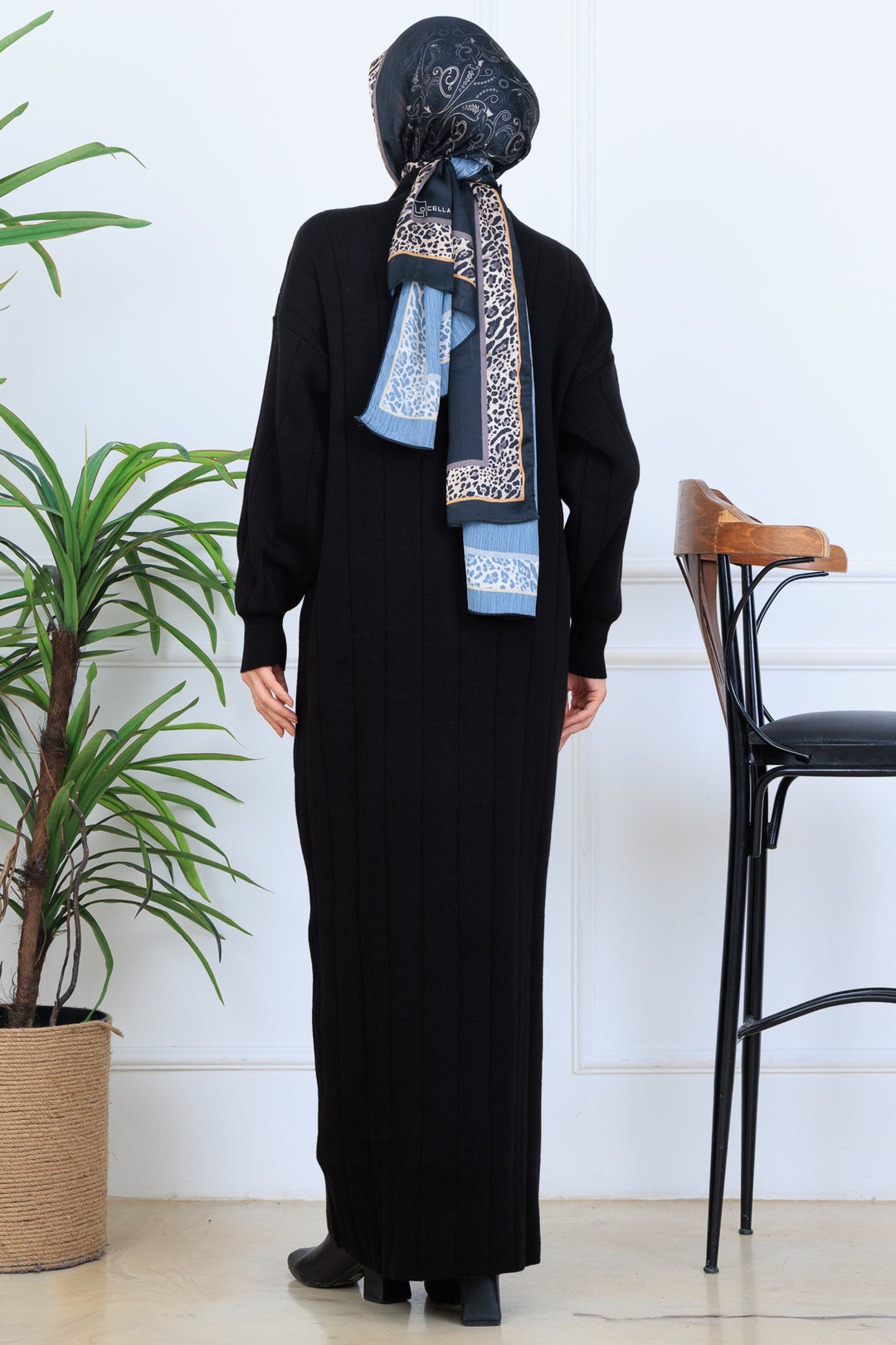 BNG Women Ribbed Knit Dress N7085 Black - Barneveld