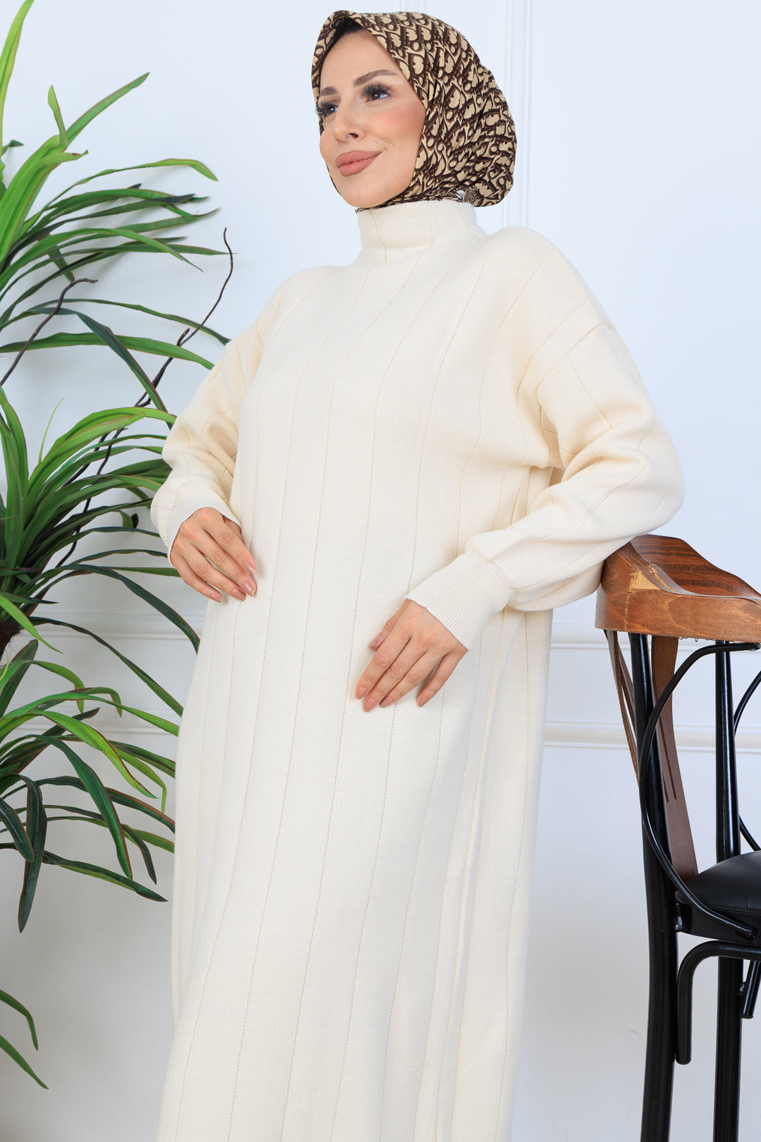 BNG Women Ribbed Knit Dress N7085 Stone Color - Draper