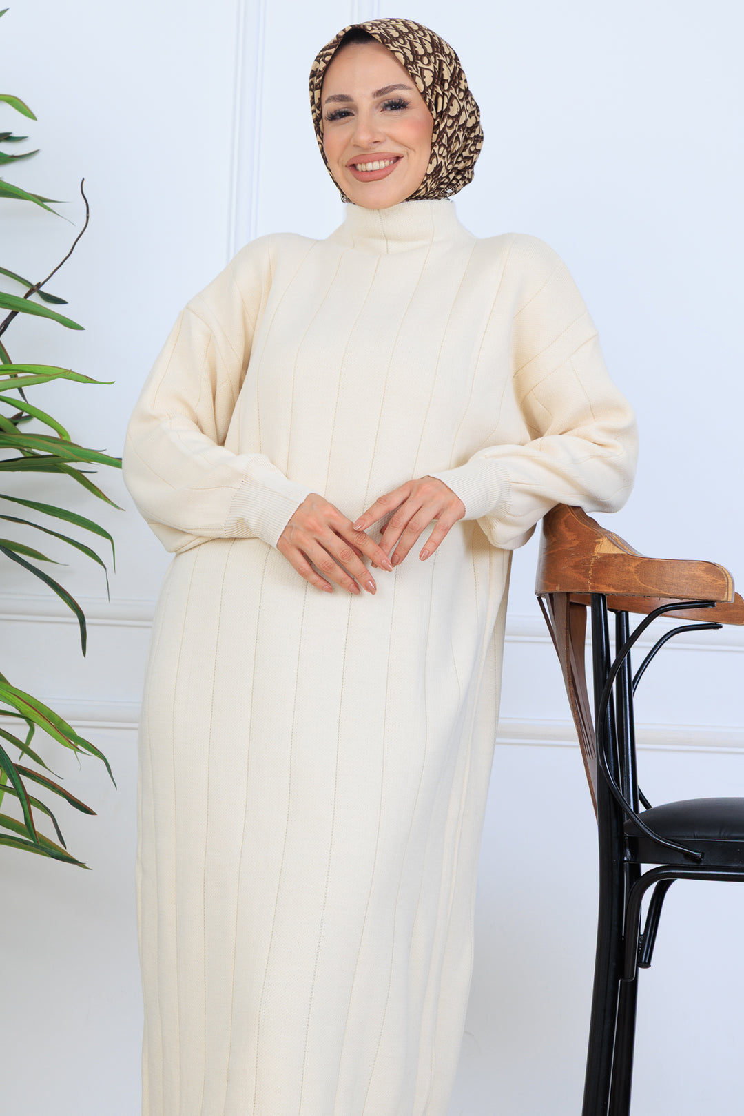 BNG Women Ribbed Knit Dress N7085 Stone Color - Draper