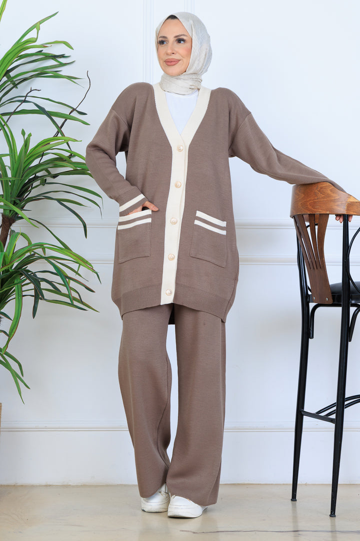 BNG Women Pocket Sweater Set N7068 Mink - Oyster Bay