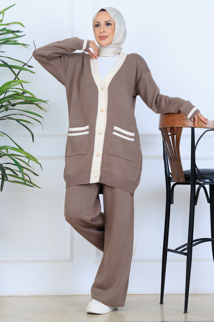 BNG Women Pocket Sweater Set N7068 Mink - Oyster Bay