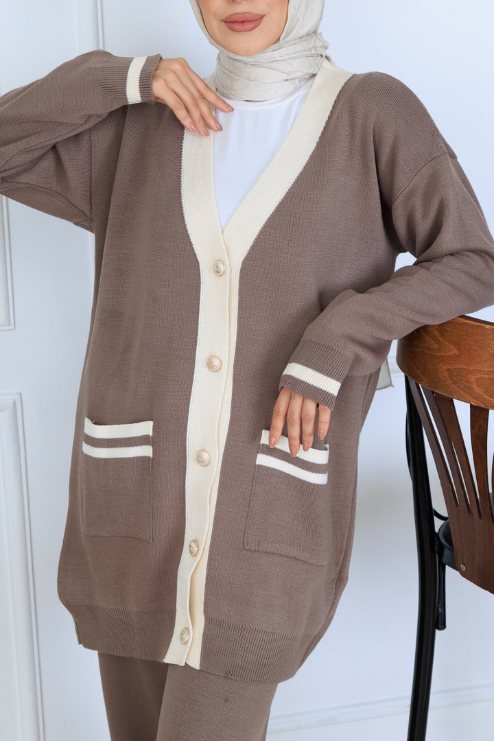 BNG Women Pocket Sweater Set N7068 Mink - Oyster Bay