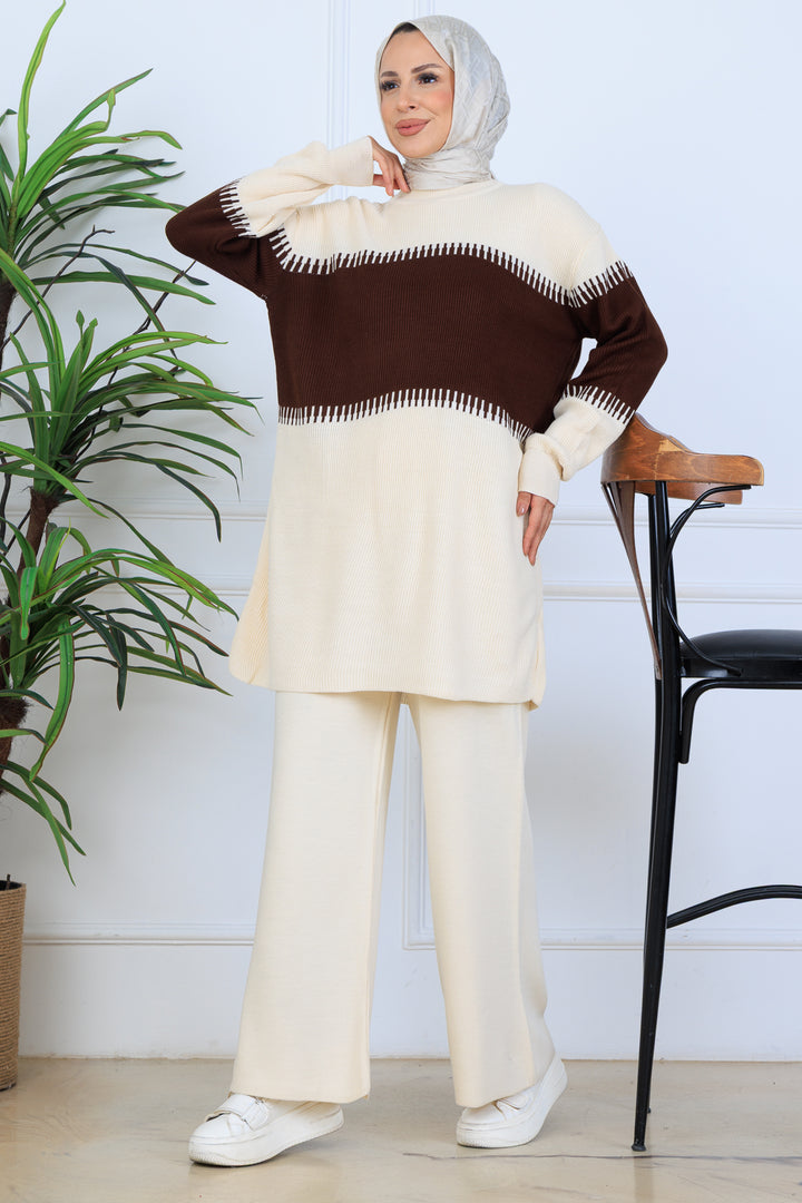 BNG Women Knit Set N7060 Brown - Latina