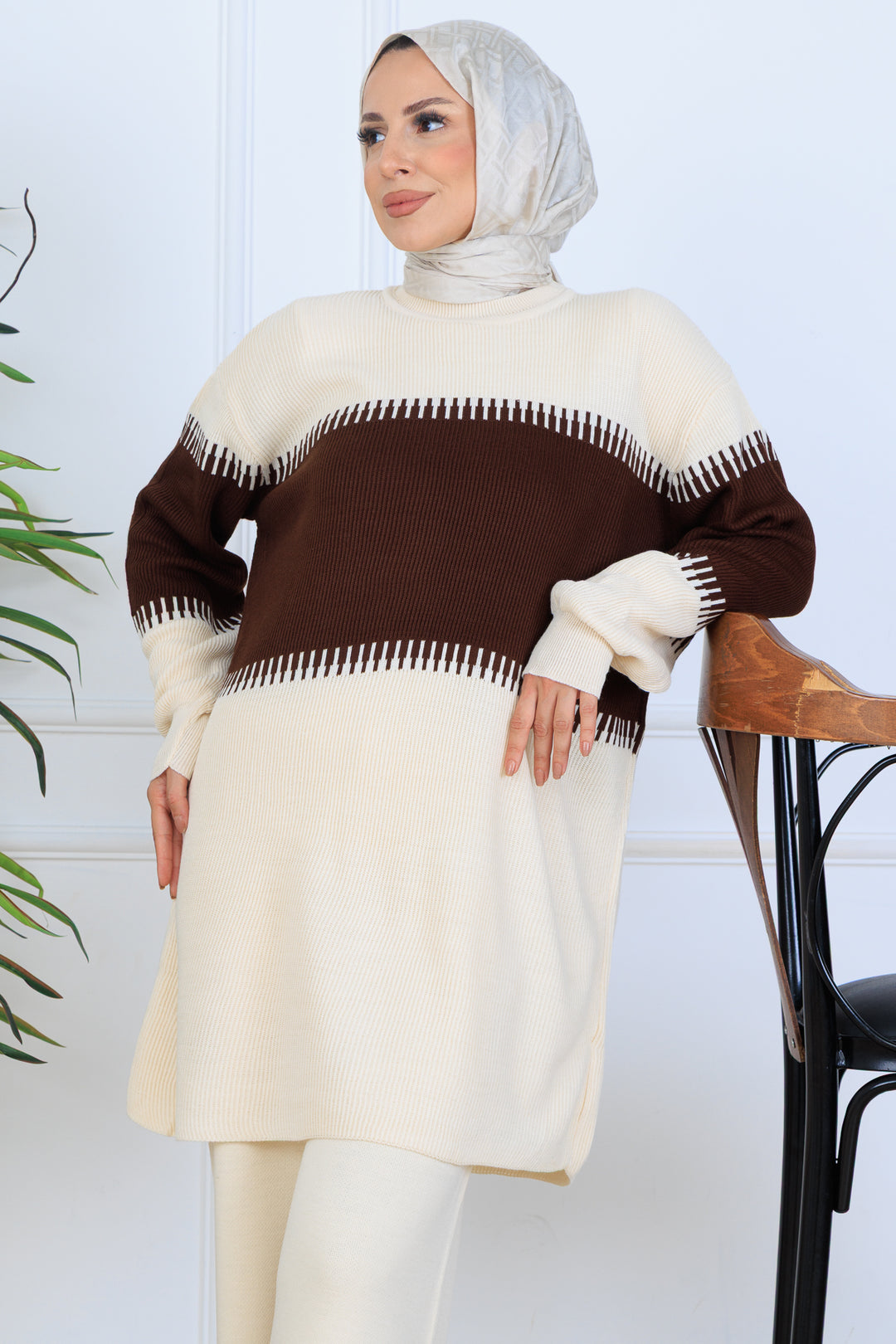 BNG Women Knit Set N7060 Brown - Latina