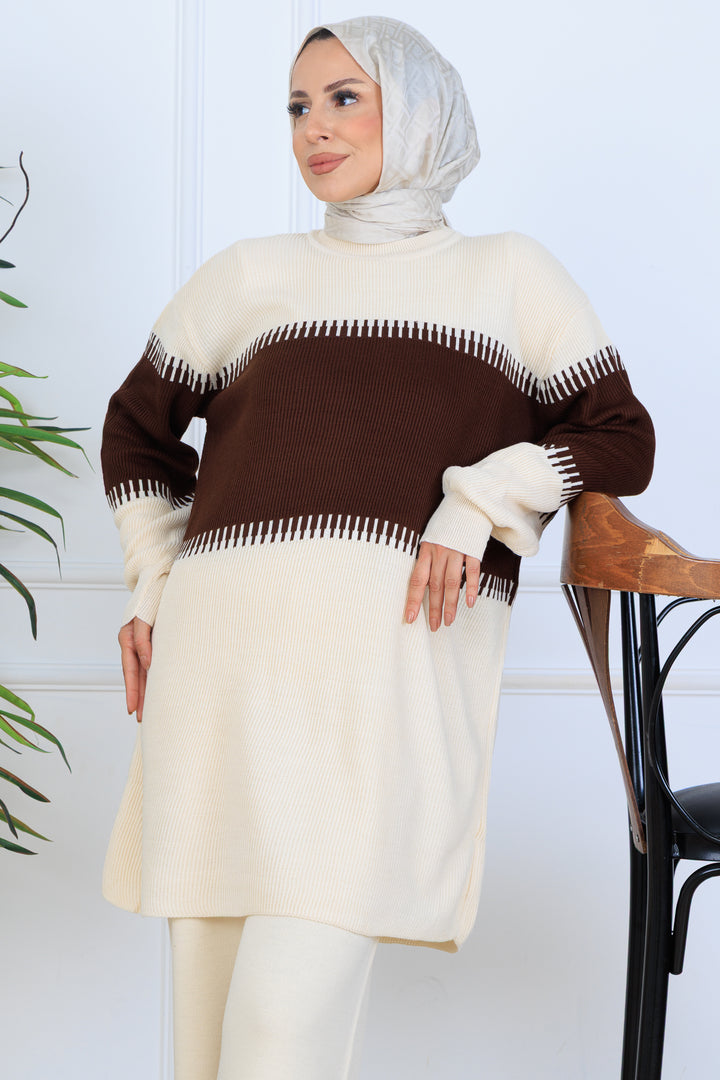 BNG Women Knit Set N7060 Brown - Latina