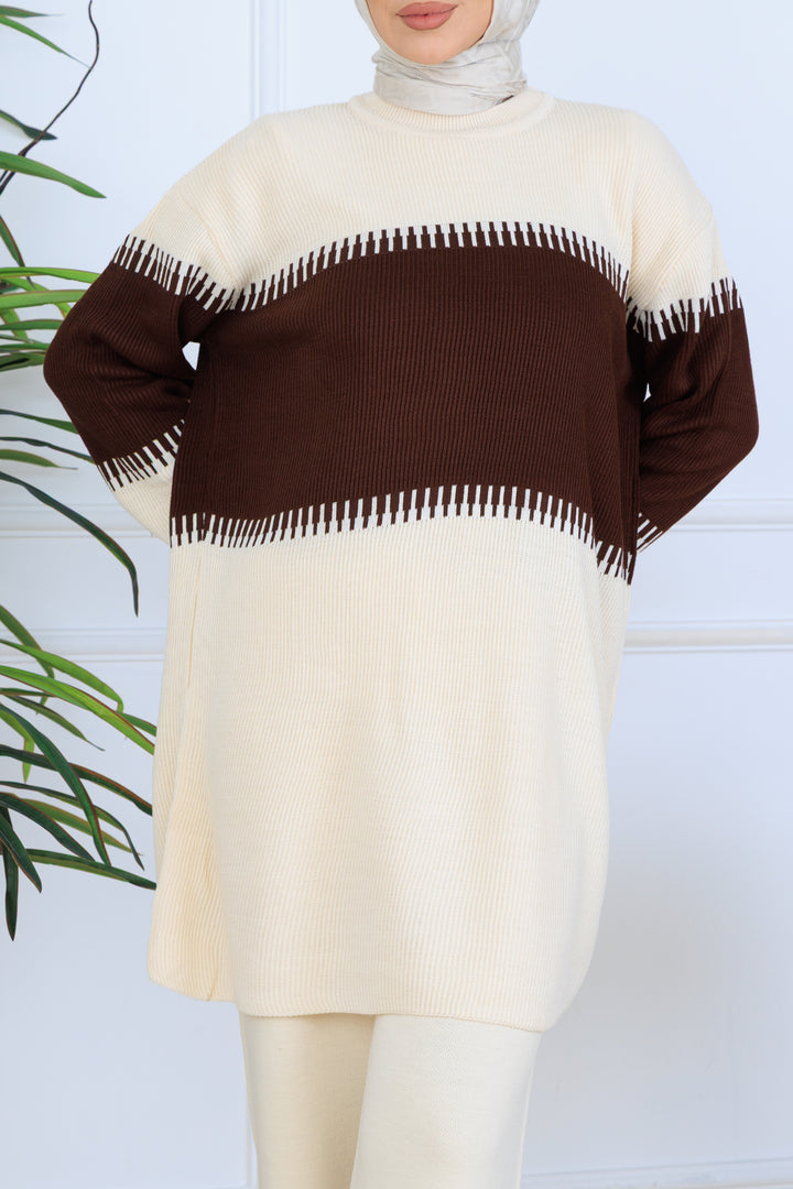 BNG Women Knit Set N7060 Brown - Latina