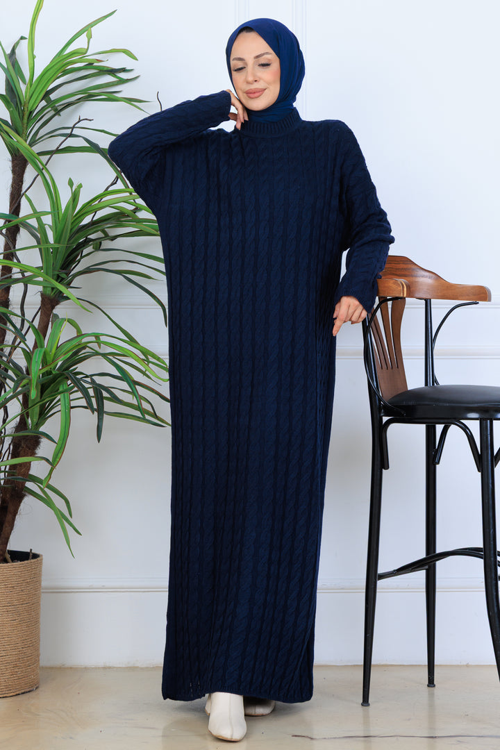 BNG Women Knitted Patterned Dress N7082 Navy - Quincy