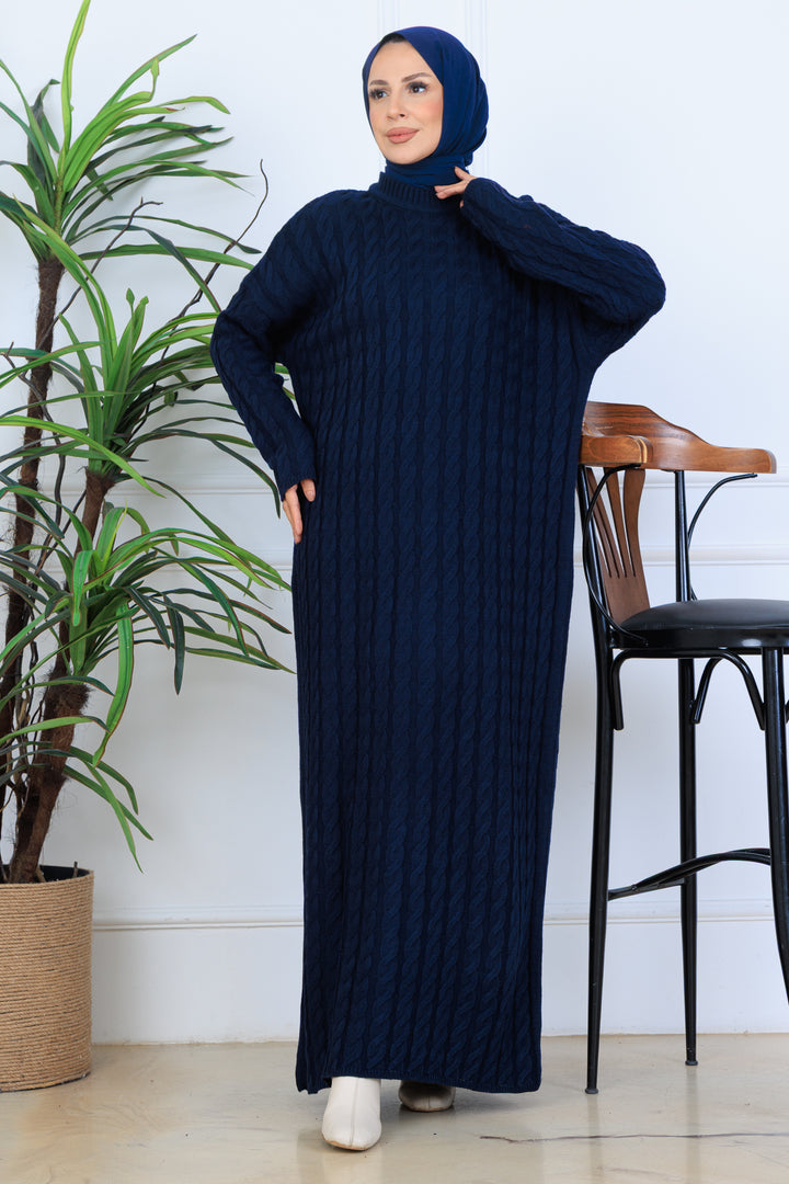 BNG Women Knitted Patterned Dress N7082 Navy - Quincy