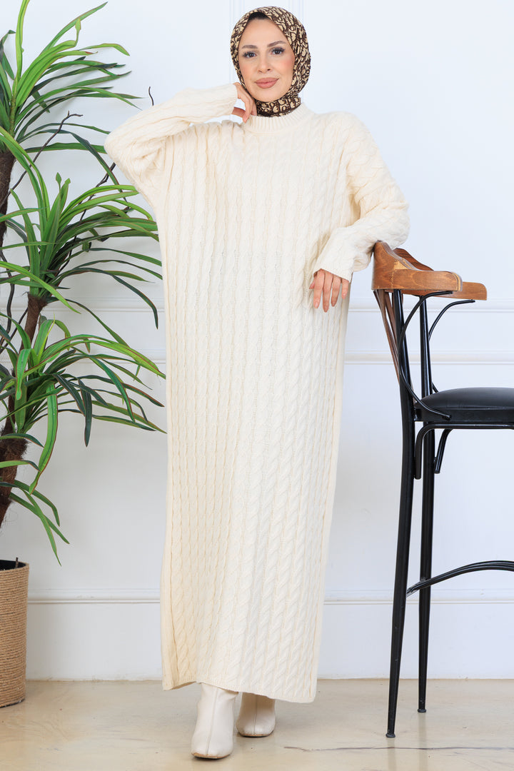 BNG Women Knitted Patterned Sweater Dress N7082 Stone Color - Rincón de la Victoria