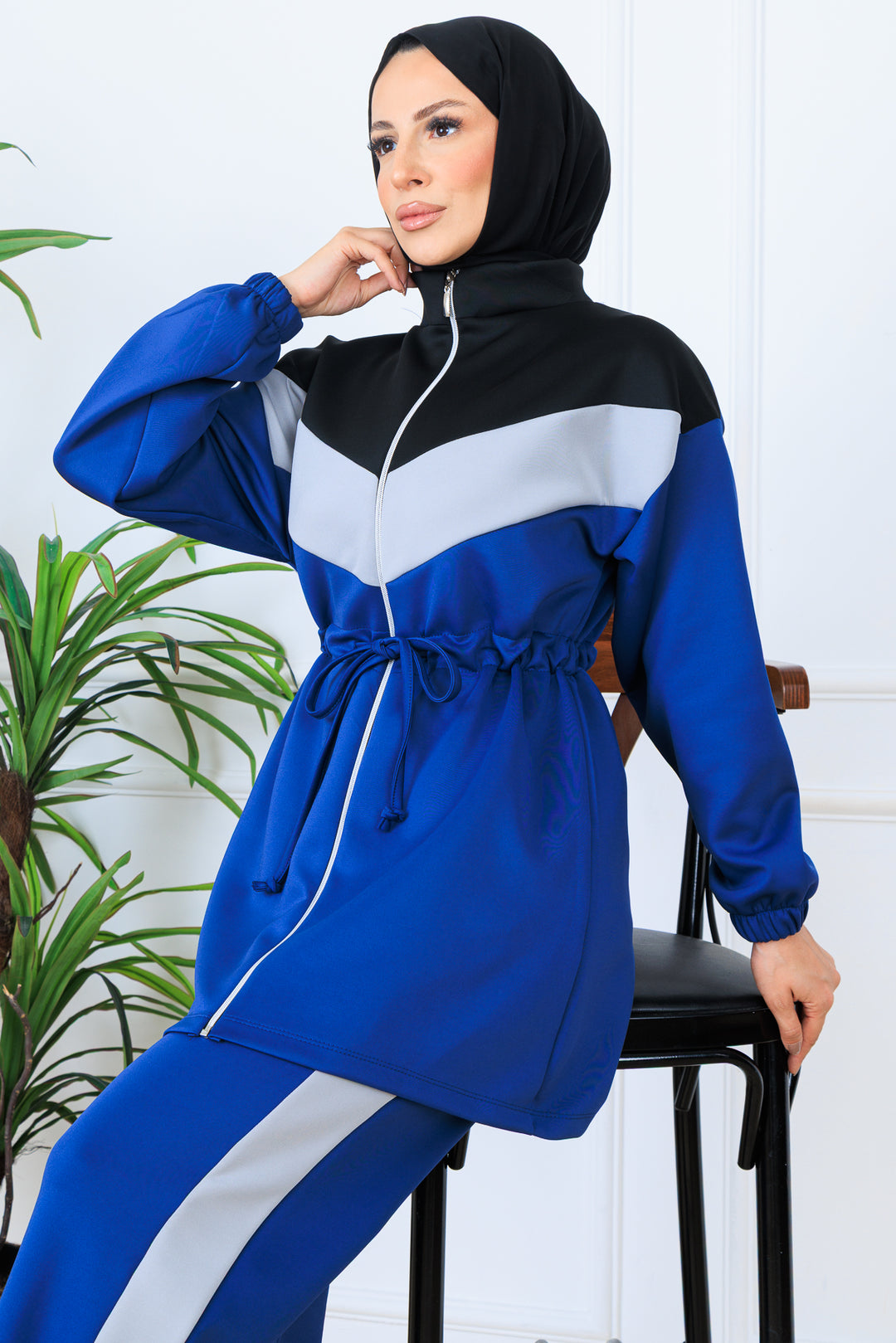 BNG Women Ruched Belted Scuba Set N5349 Indigo - Campeche