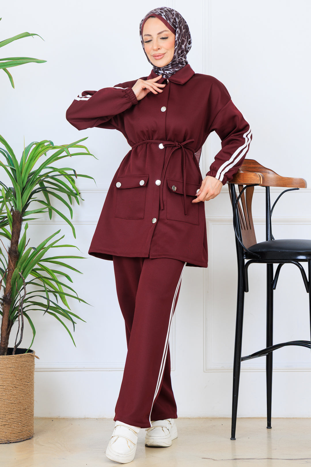 BNG Women Biyeli Scuba Suit N5333 Burgundy - Hallandale Beach