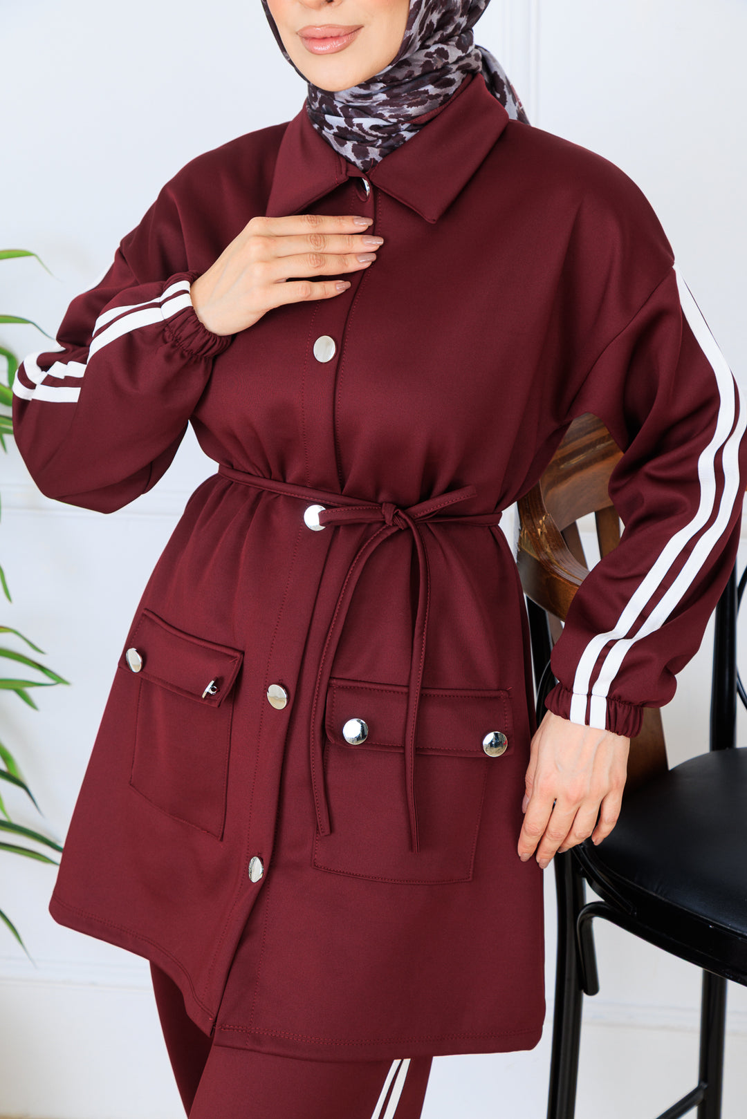 BNG Women Biyeli Scuba Suit N5333 Burgundy - Hallandale Beach