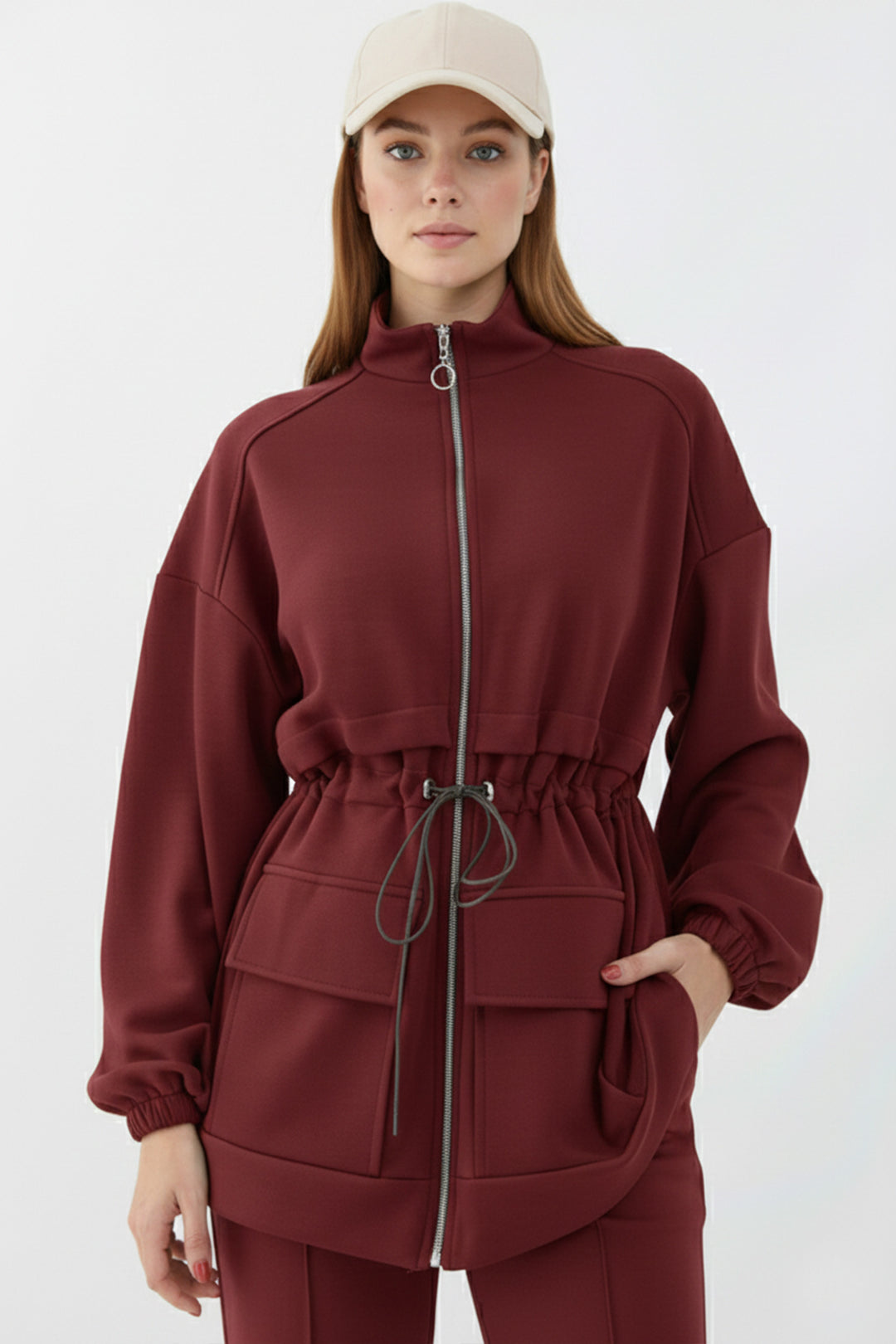 BNG Women Ruched Scuba Set N5404 Burgundy - Palm Harbor