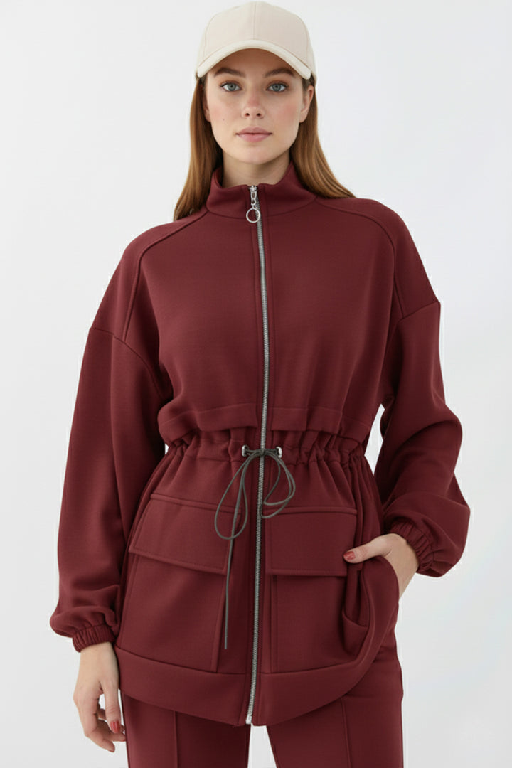 BNG Women Ruched Scuba Set N5404 Burgundy - Palm Harbor