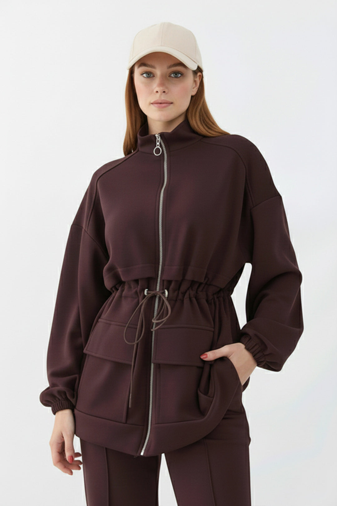 BNG Women Ruched Scuba Set N5404 Brown - Hobbs