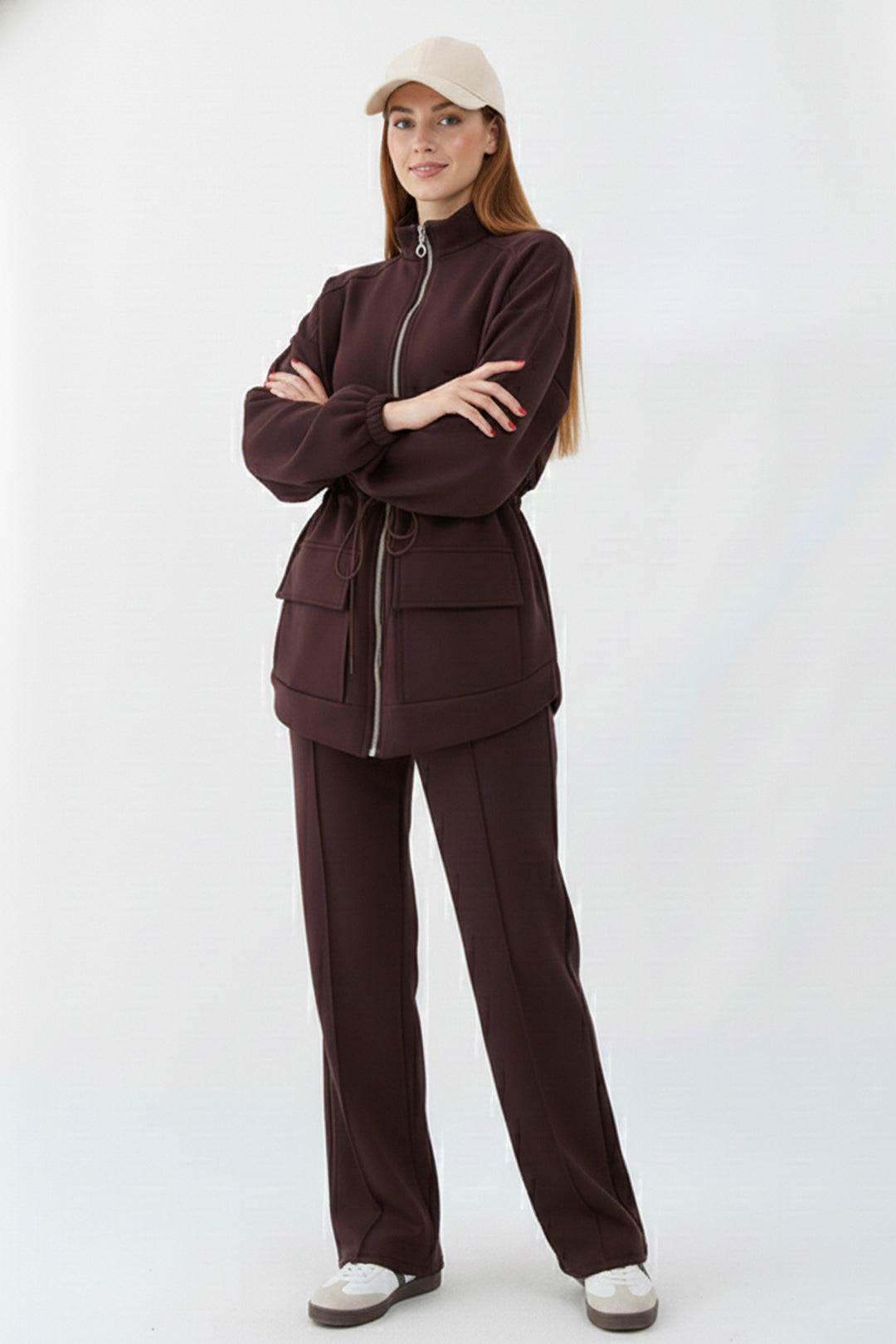 BNG Women Ruched Scuba Set N5404 Brown - Hobbs