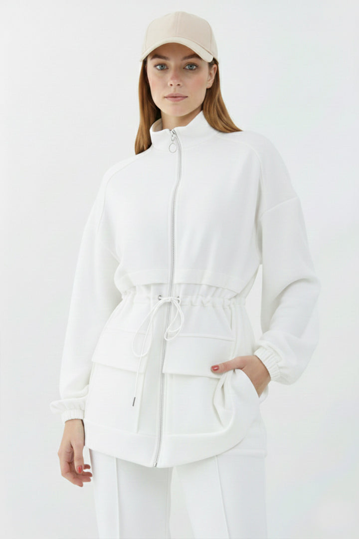 BNG Women Gathered Waist Scuba Set N5404 White - Covilhã