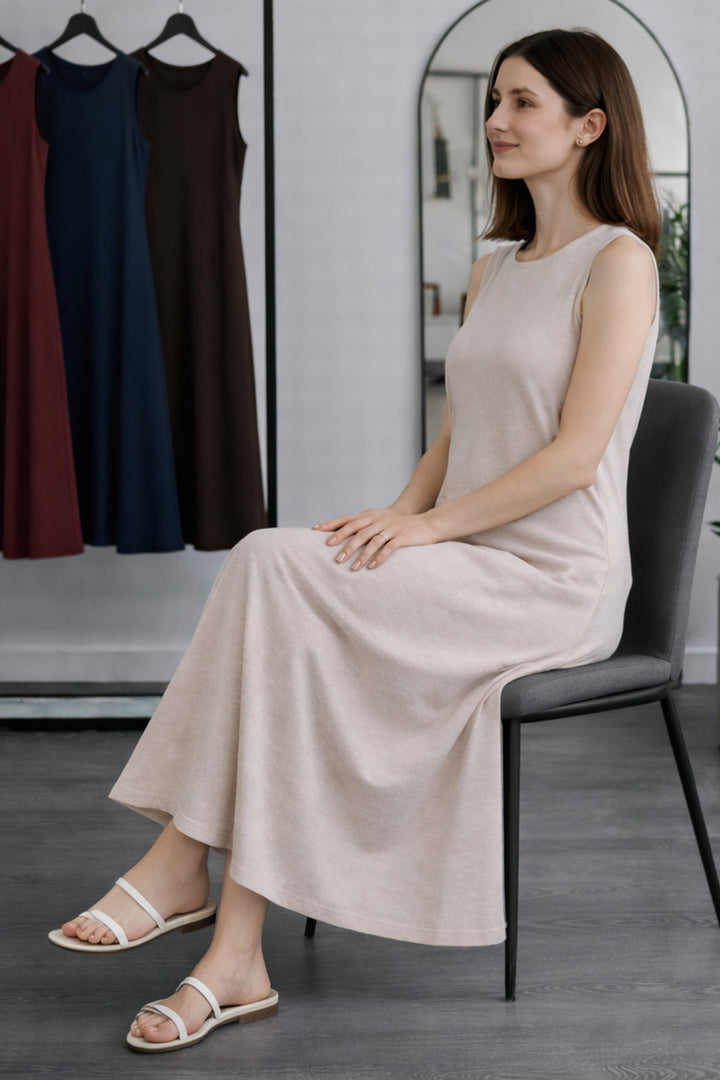 BNG Women Kolsuz İçlik Elbise N8102 Bej - Modesto