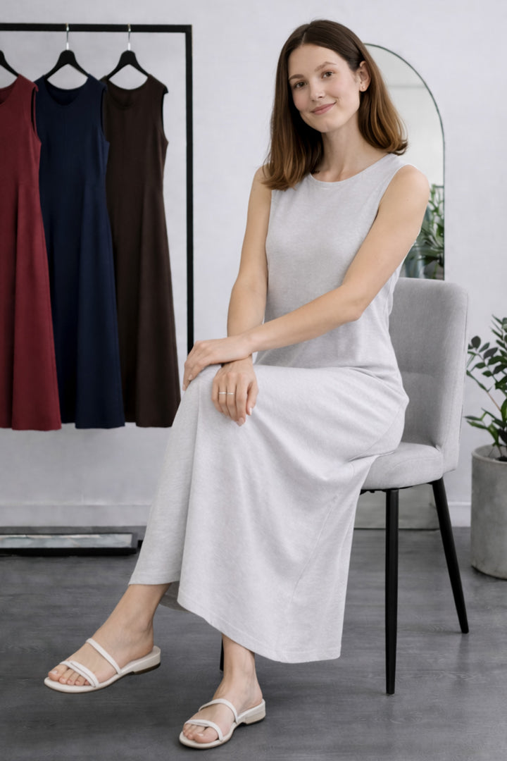BNG Women Kolsuz İçlik Elbise N8102 Gri - Maspalomas
