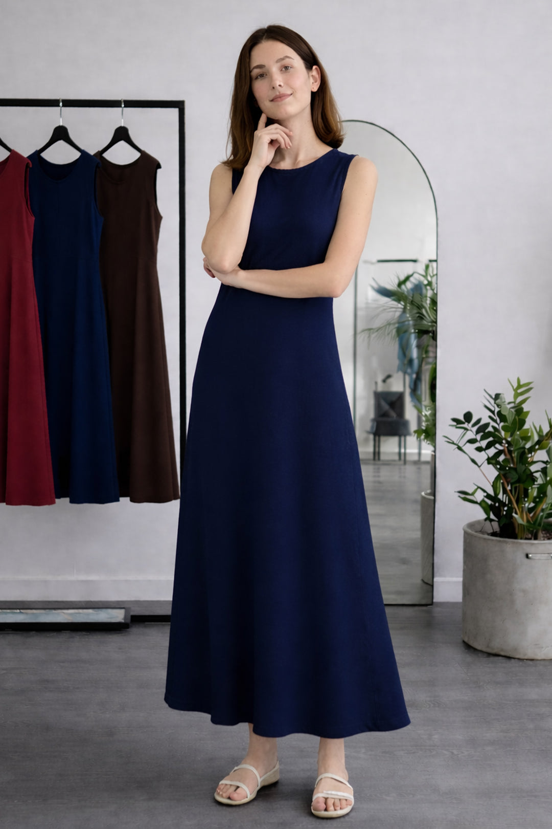 BNG Women Kolsuz İçlik Elbise N8102 Lacivert - Petaluma