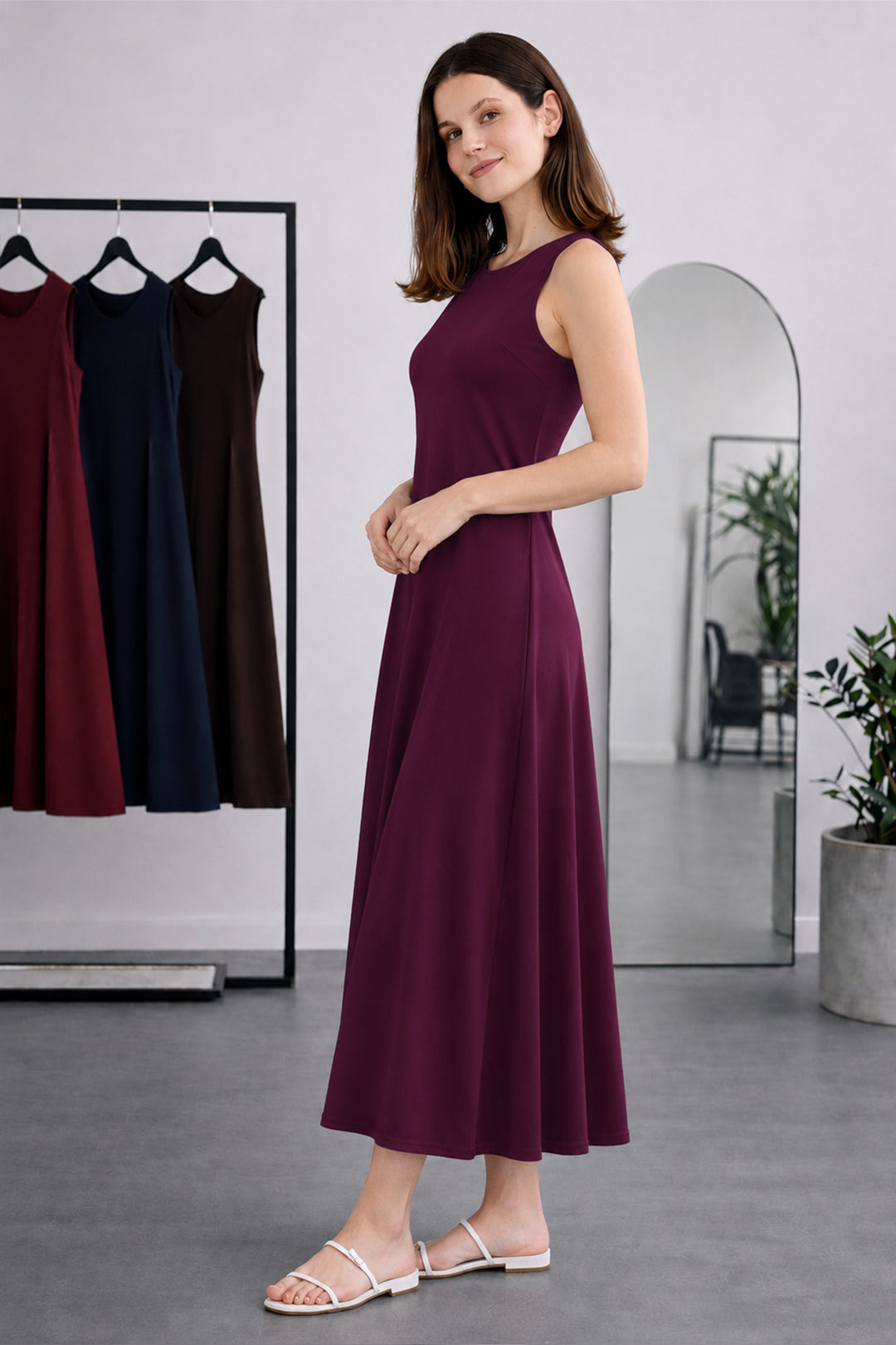 BNG Women Kolsuz İçlik Elbise N8102 Mor - Gloucester