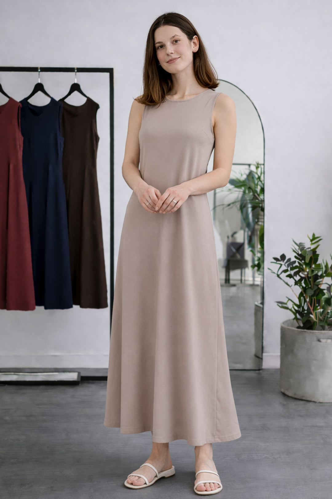 BNG Women Kolsuz İçlik Elbise N8102 Vizon - Frechen