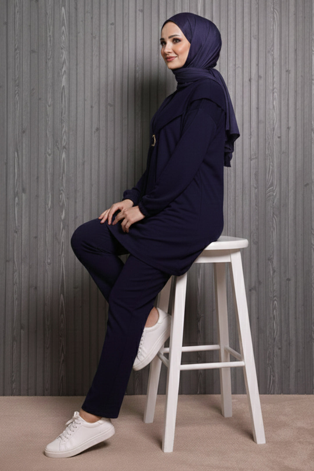 BNG Women Toka Detailed Oyisho Two-Piece Set N5424 Navy - El Cajon