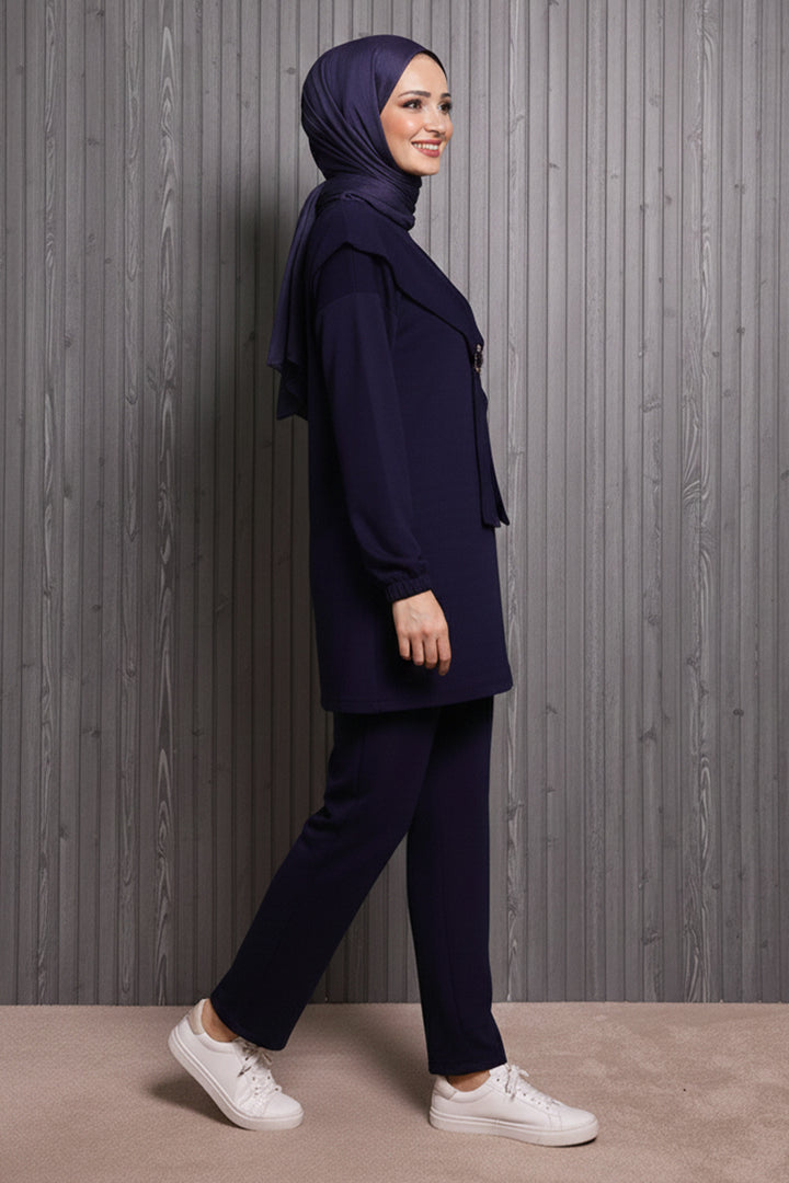 BNG Women Toka Detailed Oyisho Two-Piece Set N5424 Navy - El Cajon
