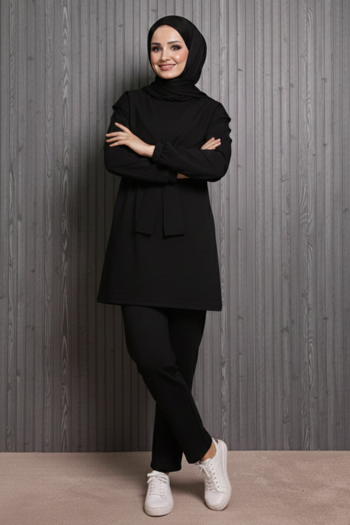 BNG Women Toka Detaylı Oyisho İkili Takım N5424 Siyah - Brownsville