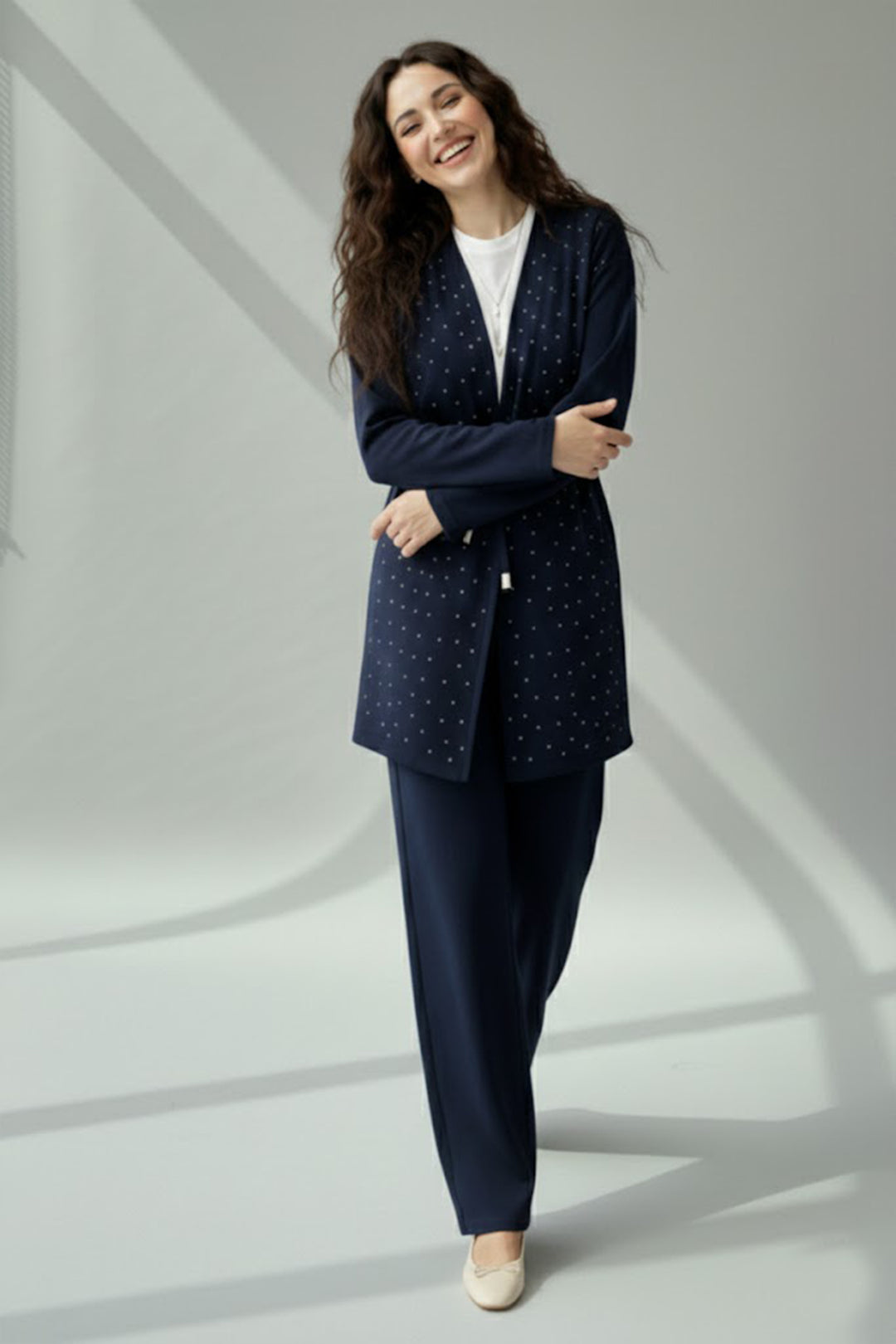 BNG Women Stone-embellished Hijab Two-piece Set N7176 Navy Blue - Roosendaal