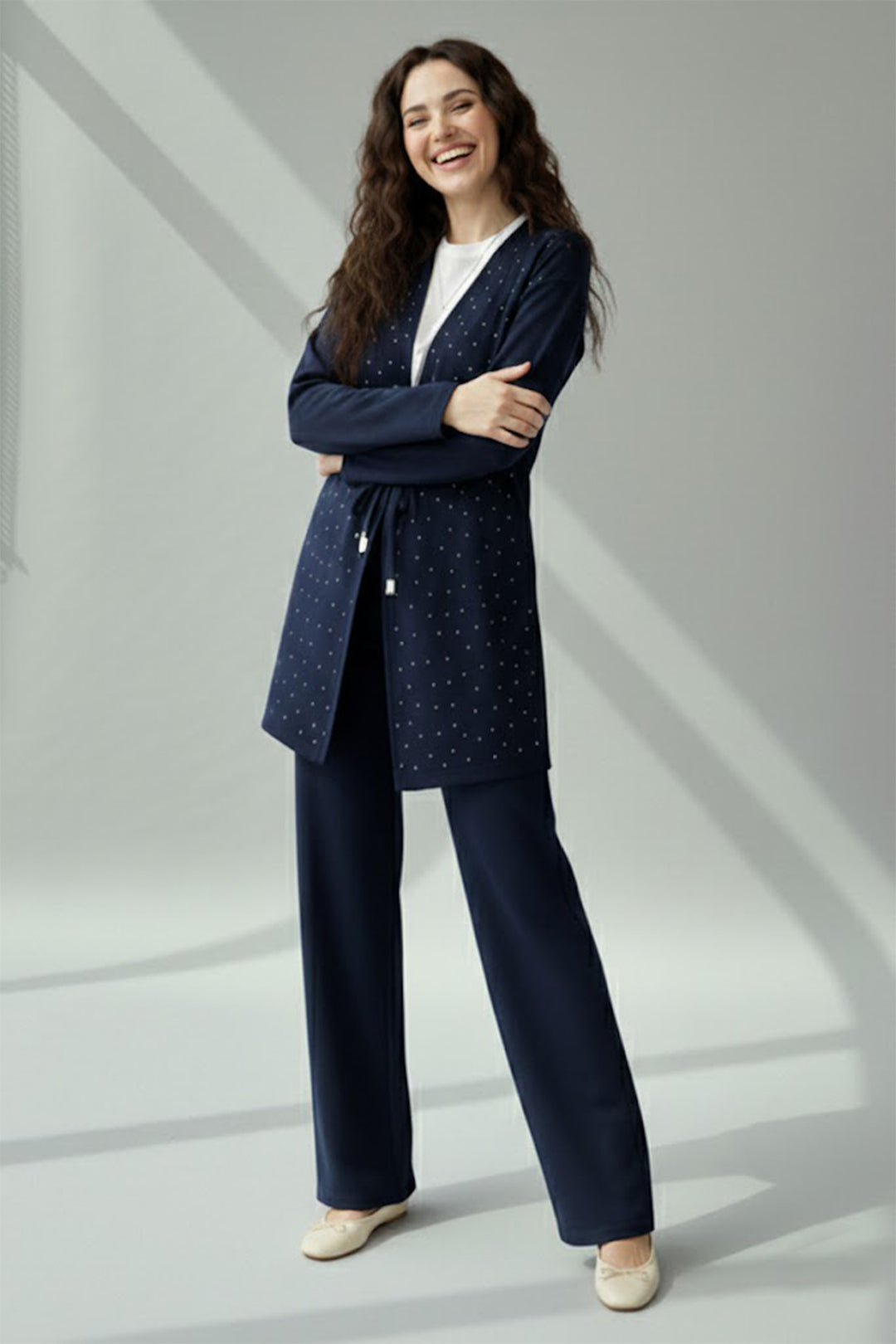 BNG Women Stone-embellished Hijab Two-piece Set N7176 Navy Blue - Roosendaal