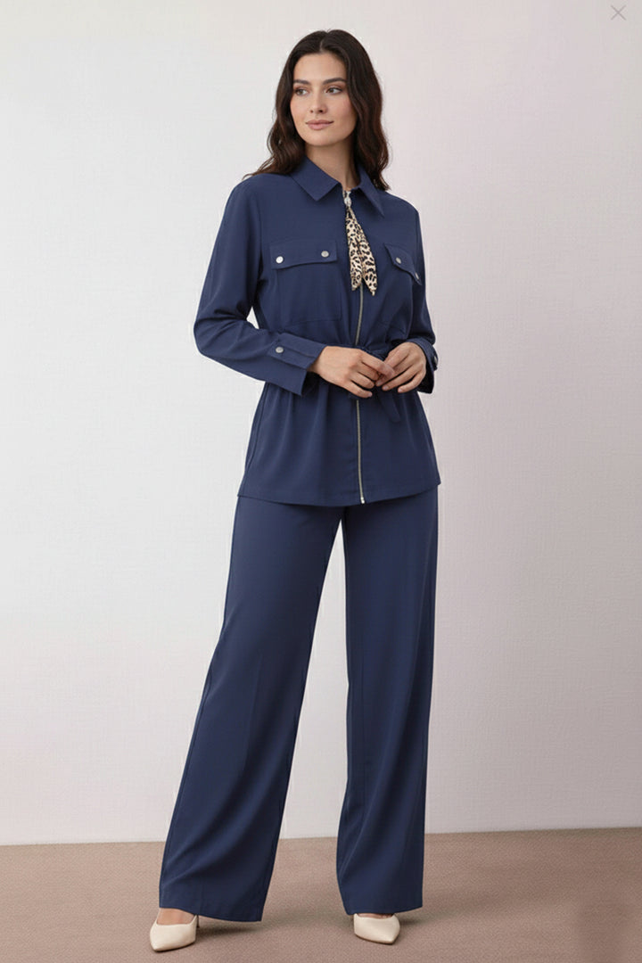 BNG Women Fularlı İkili Takım N7203 Lacivert - DeSoto