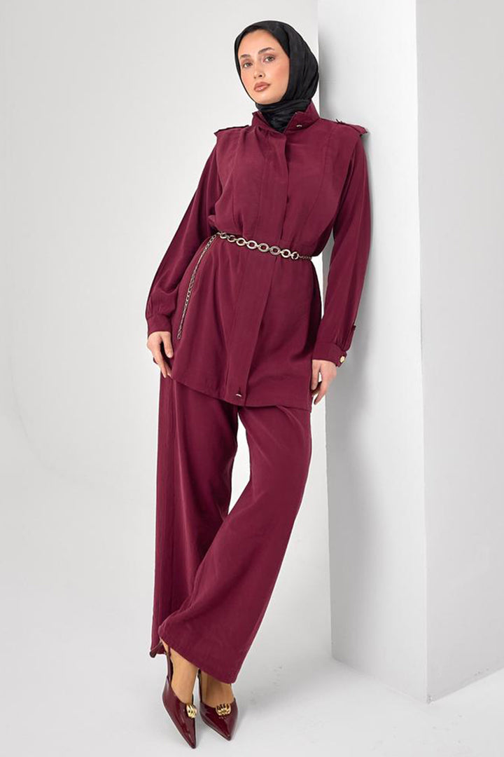 BNG Women Tesettür İkili Takım N7202 Bordo - San Buenaventura